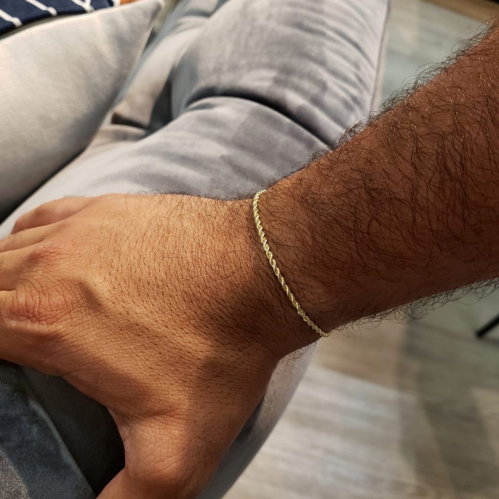 Pulsera Tejido Escalera Plana Diamantada Oro Laminado 18k Oro