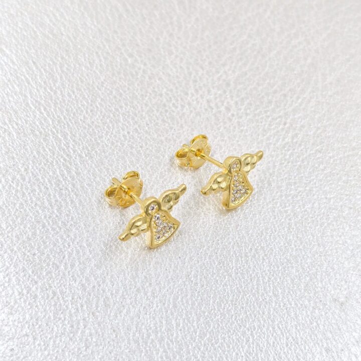 Arete angelito circonias oro laminado 18k