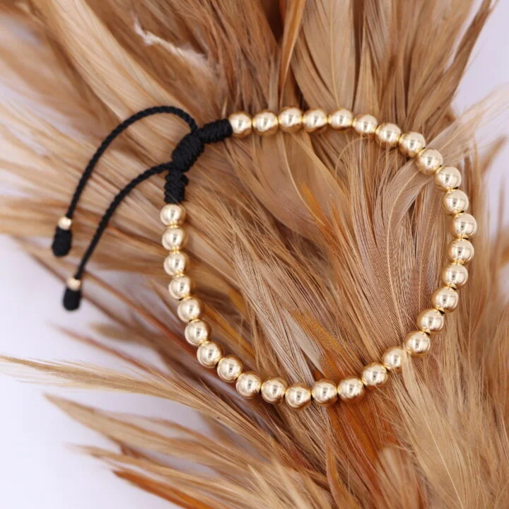 Brazalete todo oro balín oro laminado 18k
