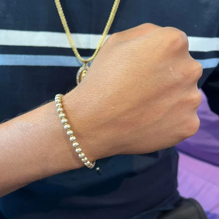 Brazalete todo oro balín oro laminado 18k