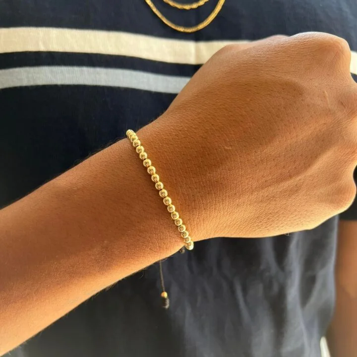 Brazalete todo oro balín oro laminado 18k