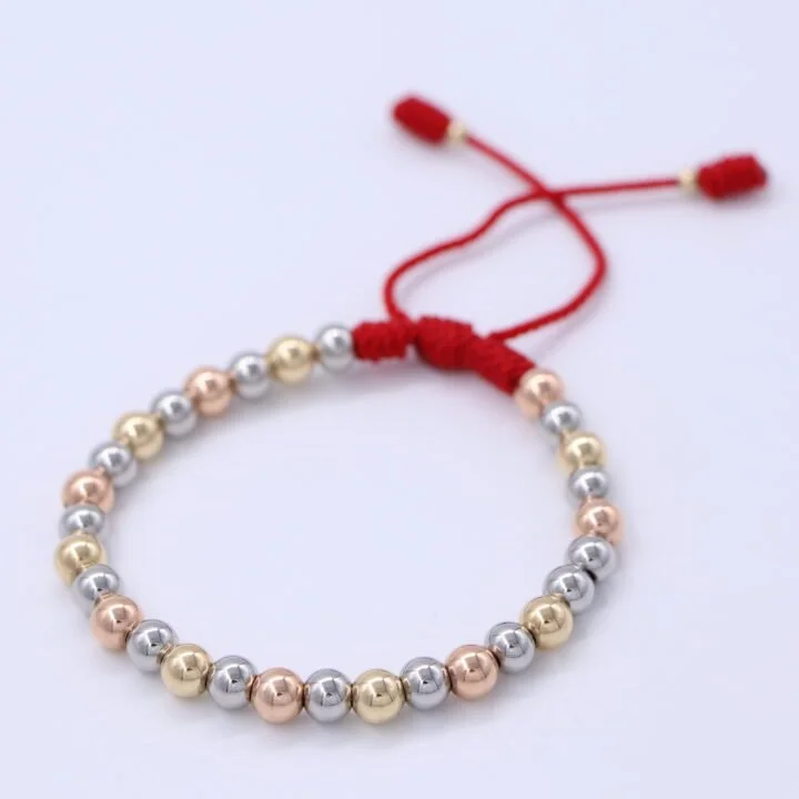 Brazalete tres oros balín oro laminado 18k
