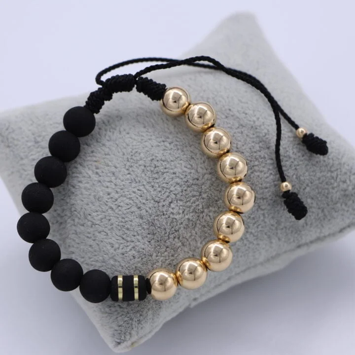 Brazalete yin-yang oro laminado 18k