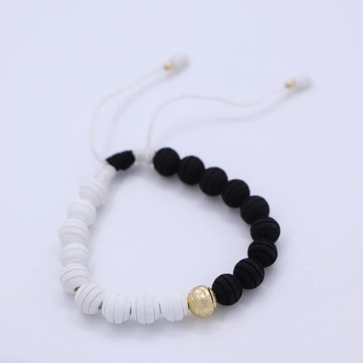 Brazalete yin-yang balín oro laminado 18k