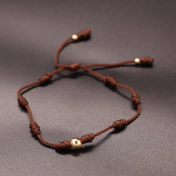 Brazalete nudos balín oro laminado 18k