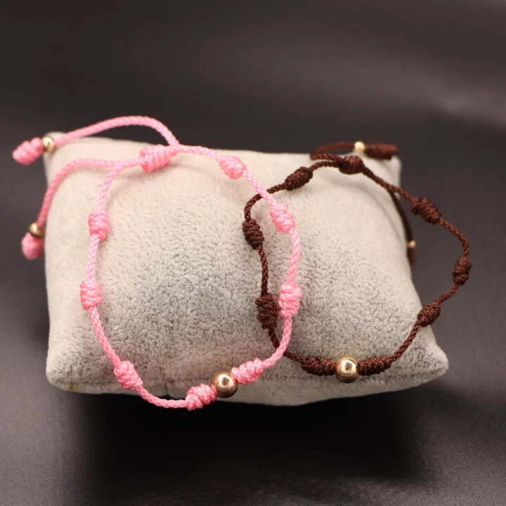 Brazalete nudos balín oro laminado 18k