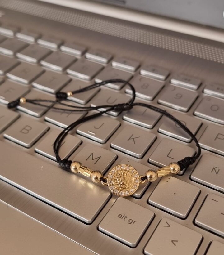 Brazalete herraje corona Rolex balín oro laminado 18k