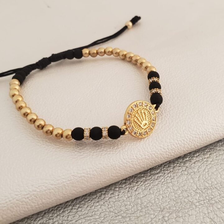 Brazalete herraje corona Rolex balín oro laminado 18K