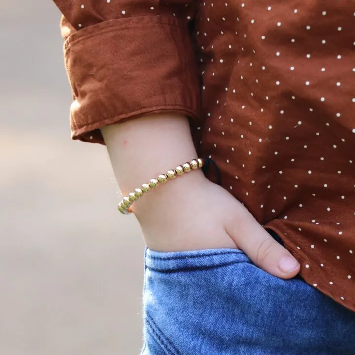 Brazalete Dorado Niño En Oro Laminado 18K