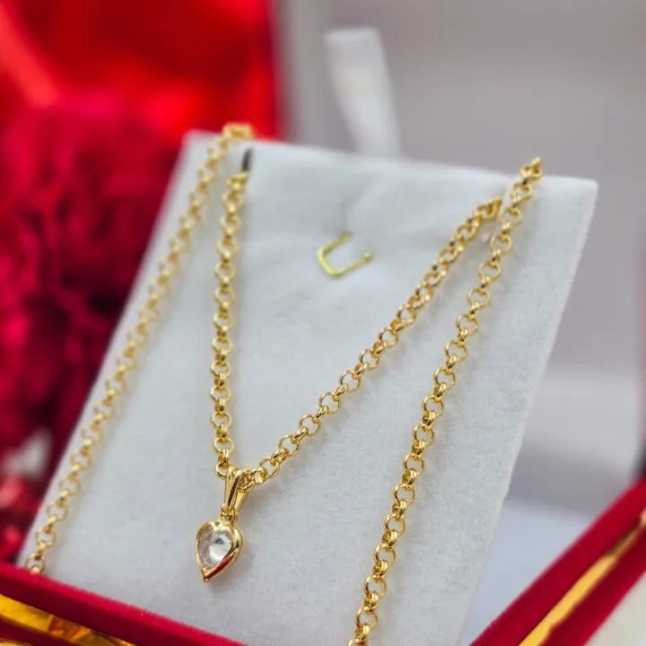 Cadena tejido rolo semi delgado oro laminado 18k