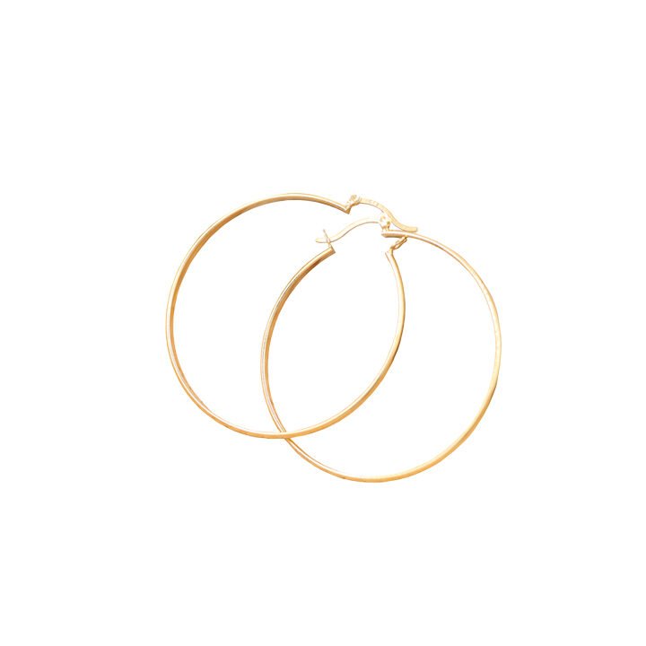 Candongas lisa mediana oro laminado 18k