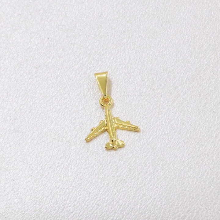 Colgante avión oro laminado 18k