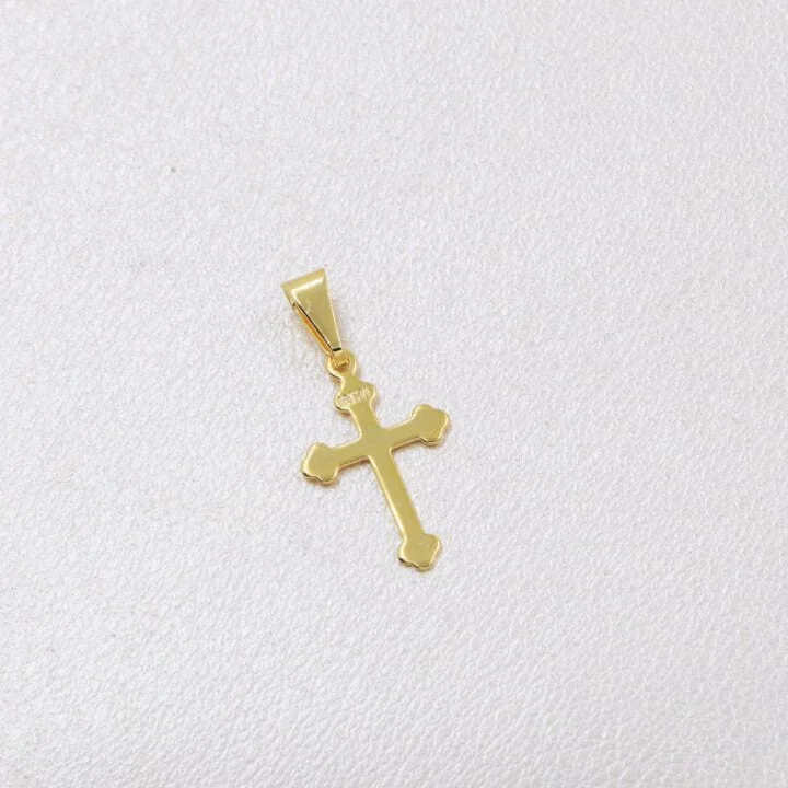 Colgante cruz inri delgada oro laminado 18k