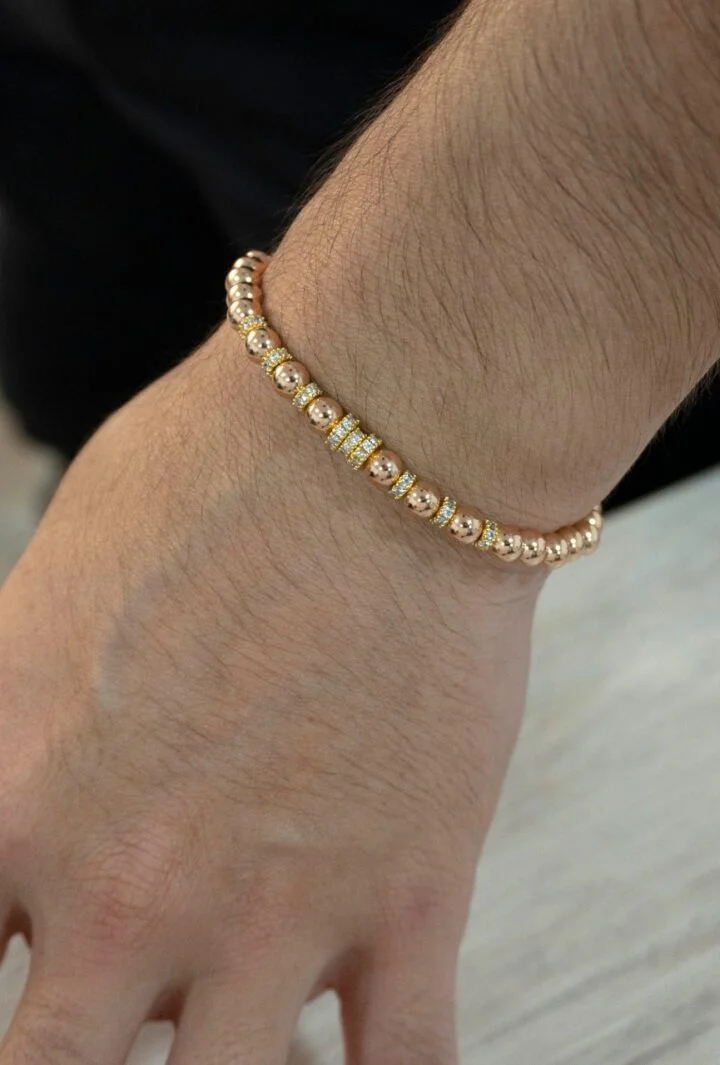 Brazalete dorado balín oro laminado 18k