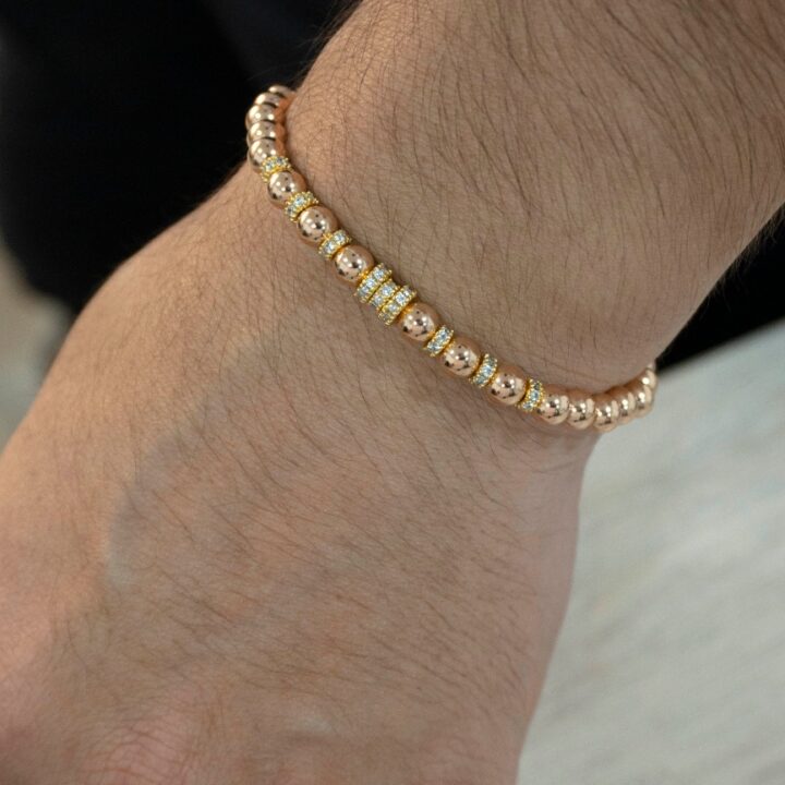 Brazalete dorado balín oro laminado 18k