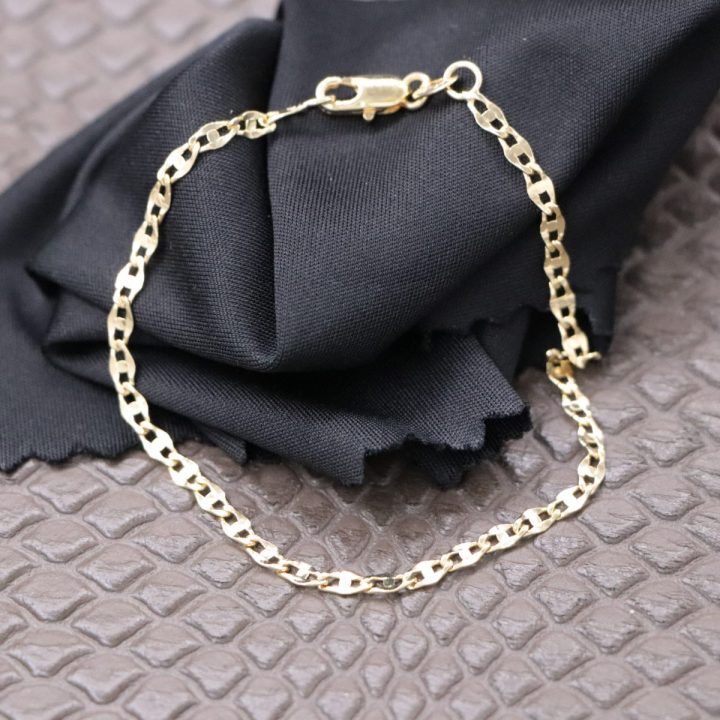 Pulsera tejido dos en uno oro laminado 18k - Imagen 2