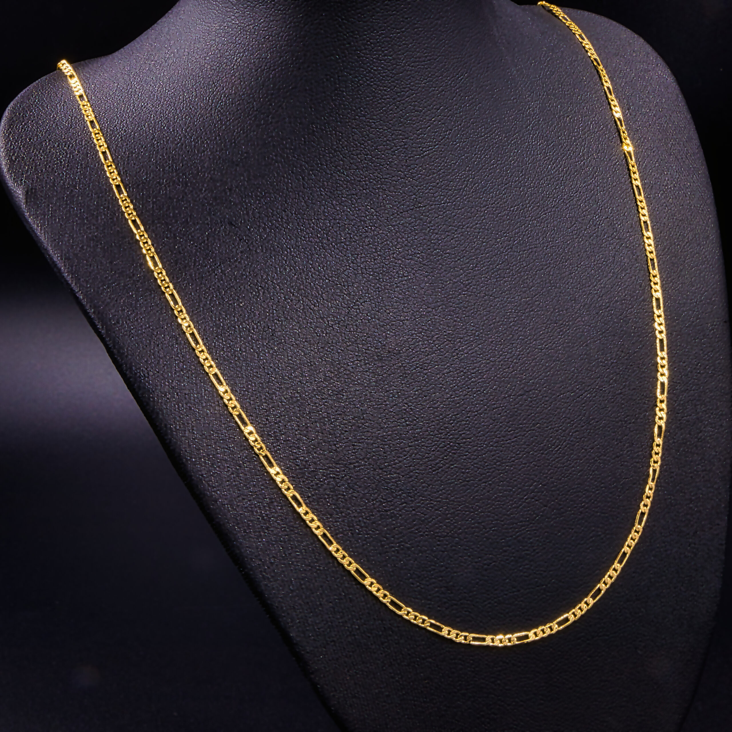 Cadena tejido 3×1 diamantada oro laminado 18k