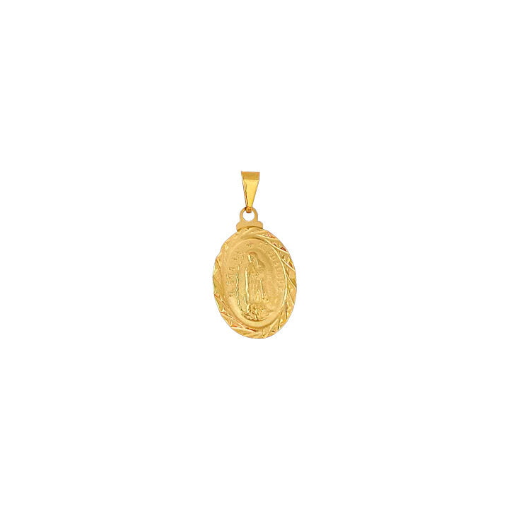 Colgante Guadalupe mediana diamantada oro laminado 18k