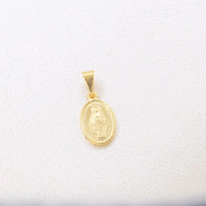 Colgante virgen milagrosa pequeña oro laminado 18k