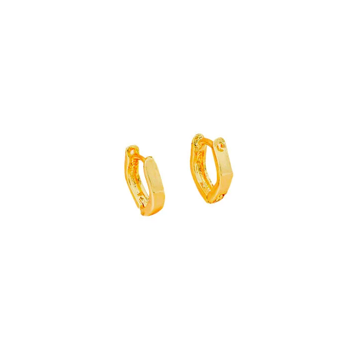 Arete candonga ovalo unisex oro laminado 18k