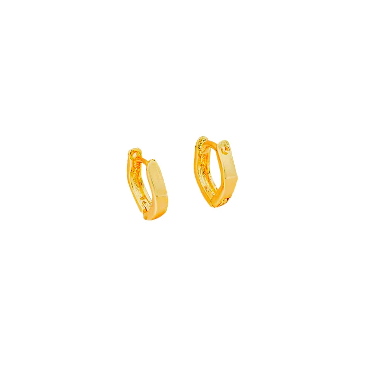 Arete candonga ovalo unisex oro laminado 18k