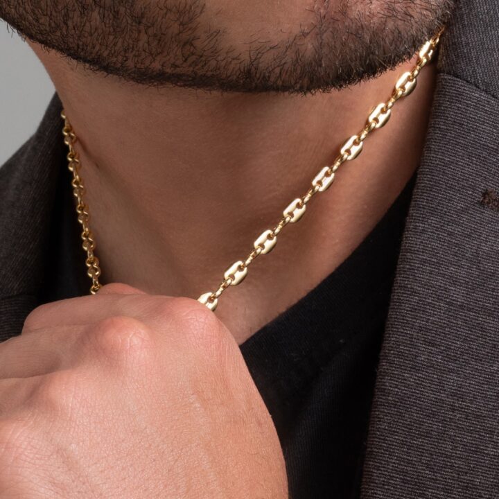 Cadena tejido Gucci semigruesa oro laminado 18k