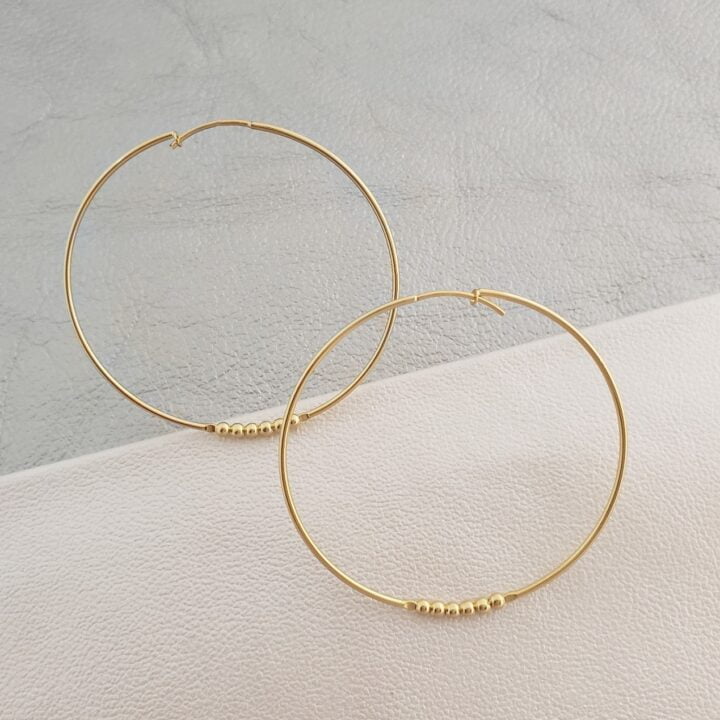 Aros Lisos Balin Grandes Oro Laminado 18k