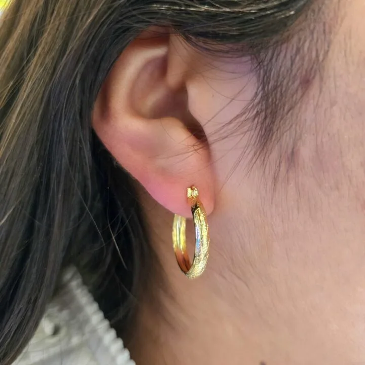 Aros Candongas OV oro laminado 18k