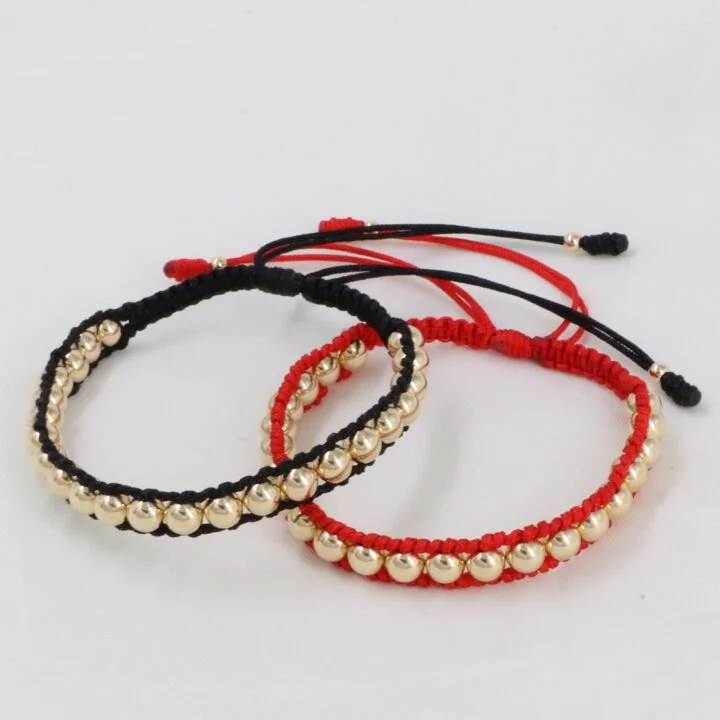 Brazalete tejido tubular oro laminado 18k