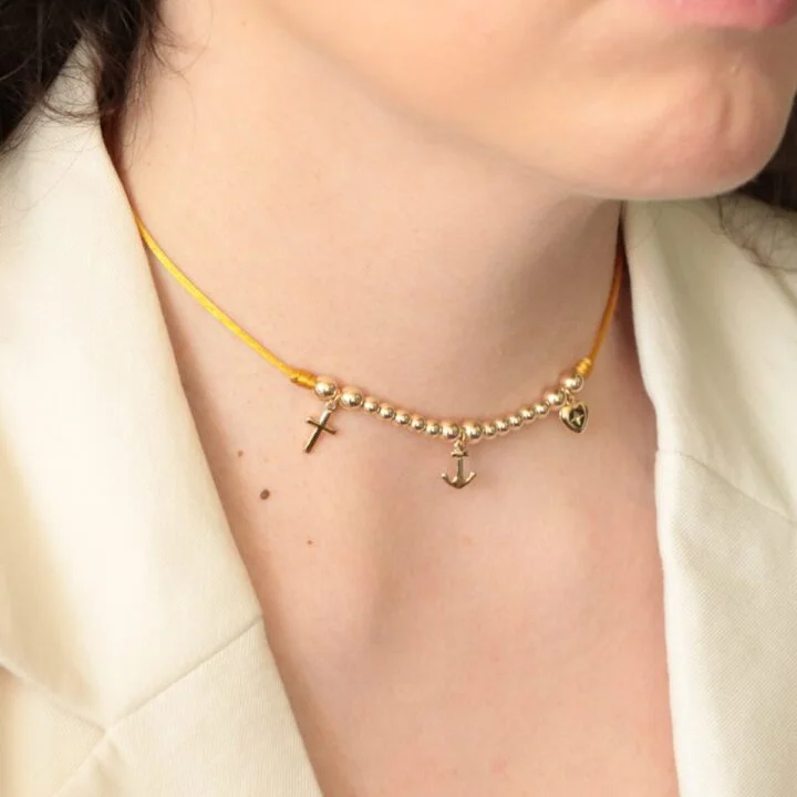 Chokers Tres Gracias Oro Laminado 18k