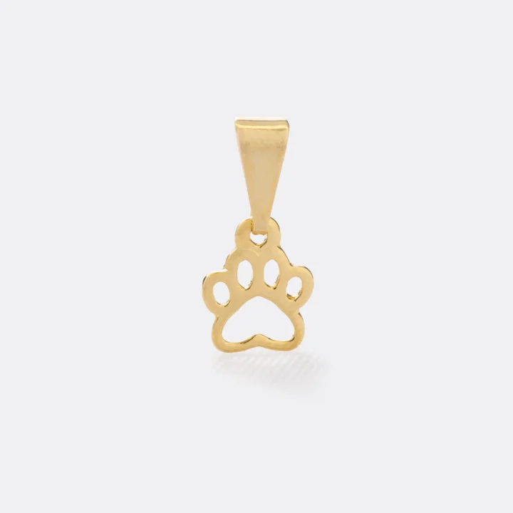 Colgante Huella Perro Mini Oro Laminado 18k
