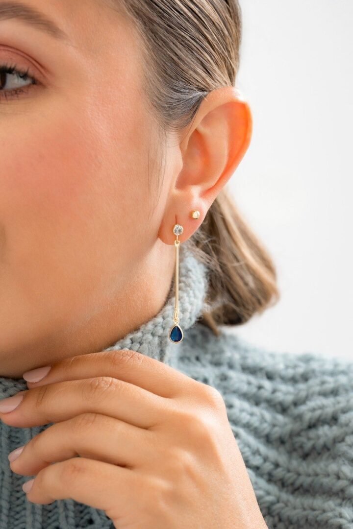 Aros Lisos Blue oro laminado 18k