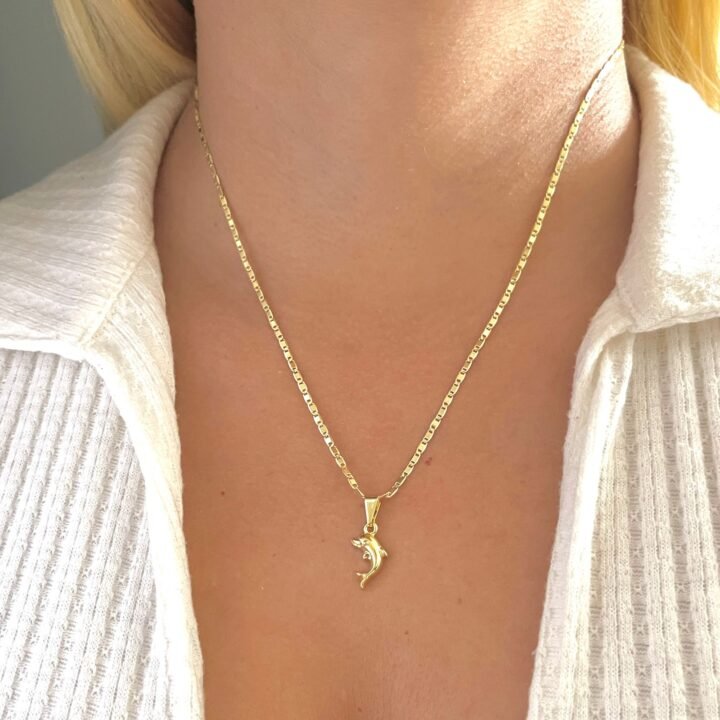 Colgante delfin oro laminado 18k