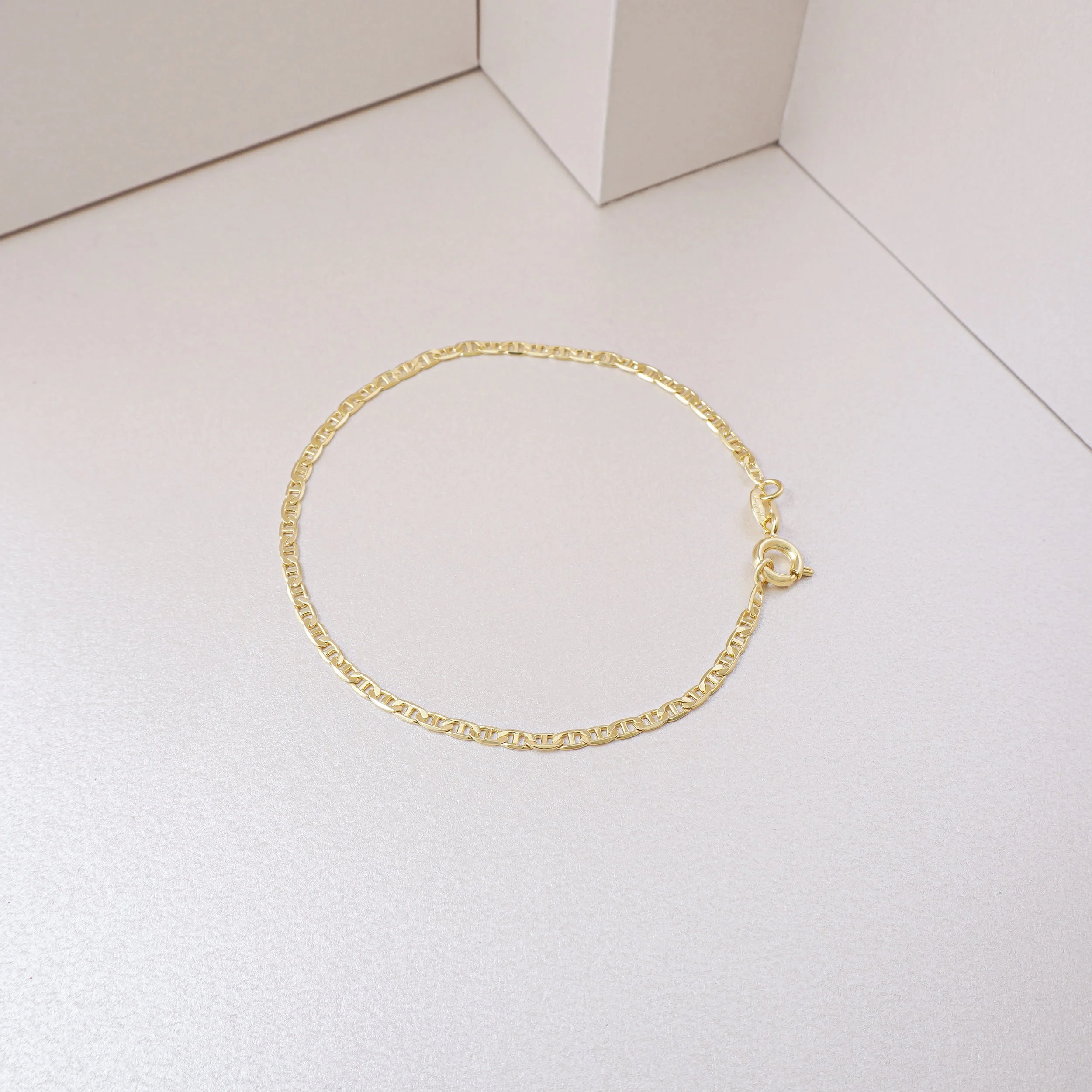 Pulsera tejido escalera clásica oro laminado 18k