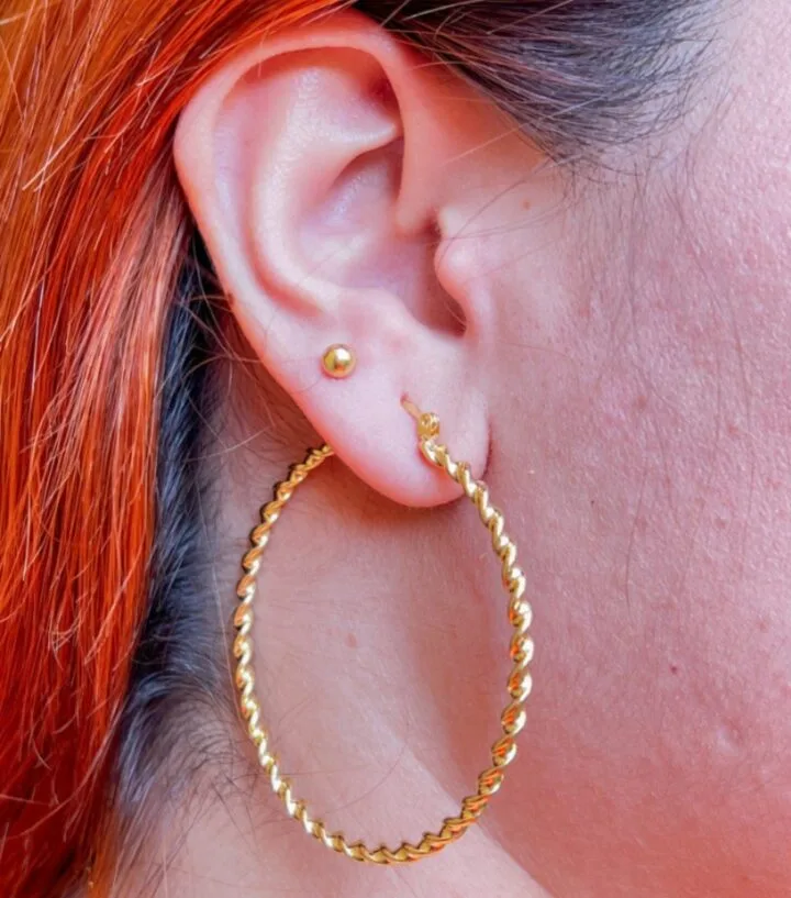 Aros Estilo Candonga Candy Oro Laminado 18k