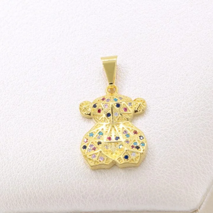 Colgante Colors Bear Oso Oro Laminado 18k