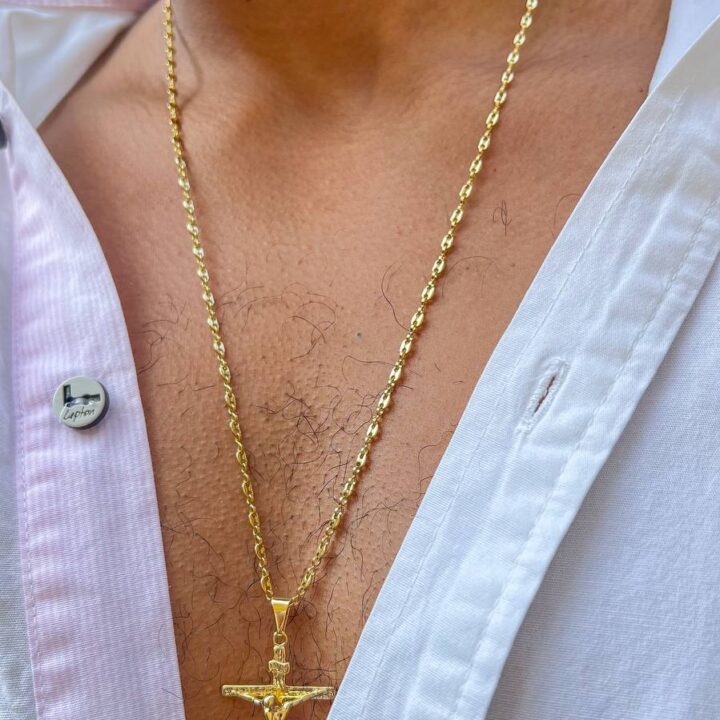 Cadena Tejido Gucci Semi Delgada Oro Laminado 18k