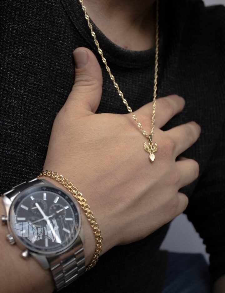Colgante Ave Fénix oro laminado 18k