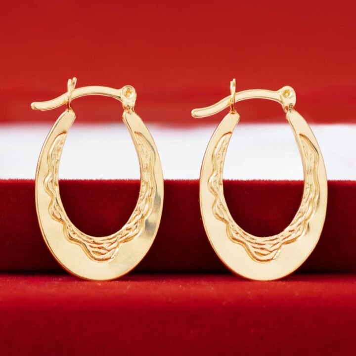 Argollas Vintage Ovaladas Oro laminado 18k