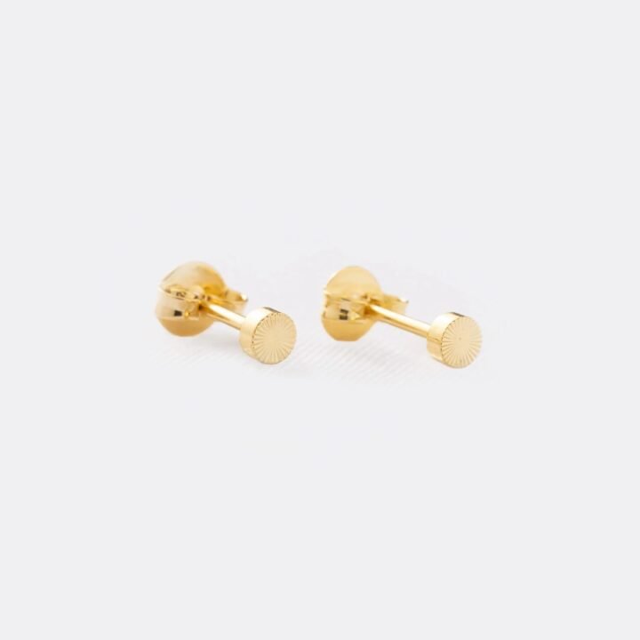 Arete Topo Sol Redondo 3mm Oro laminado 18k