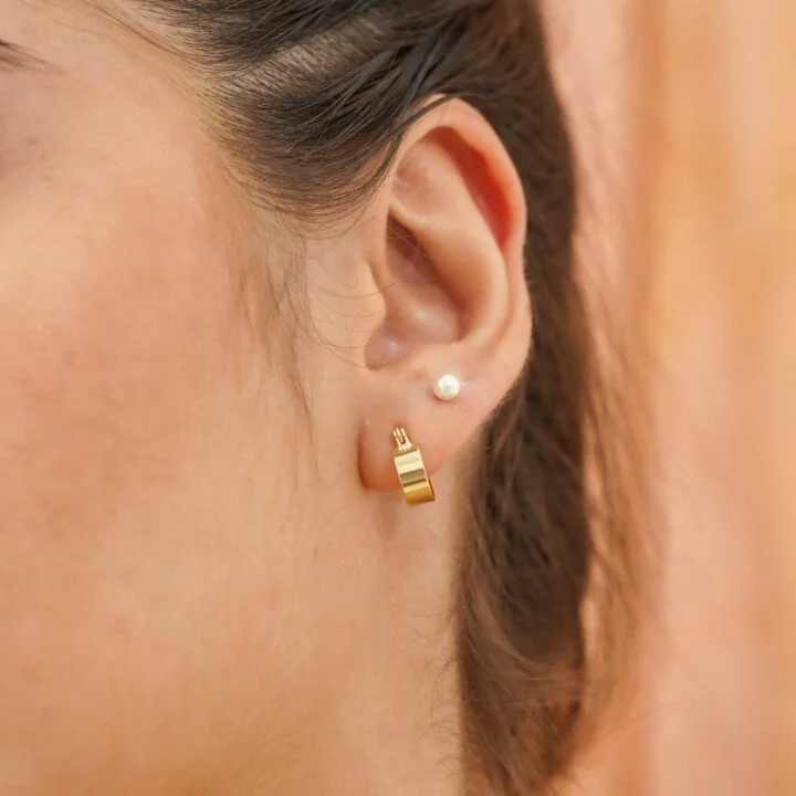 Aros Candongas Perfect Golden Oro Laminado 18K