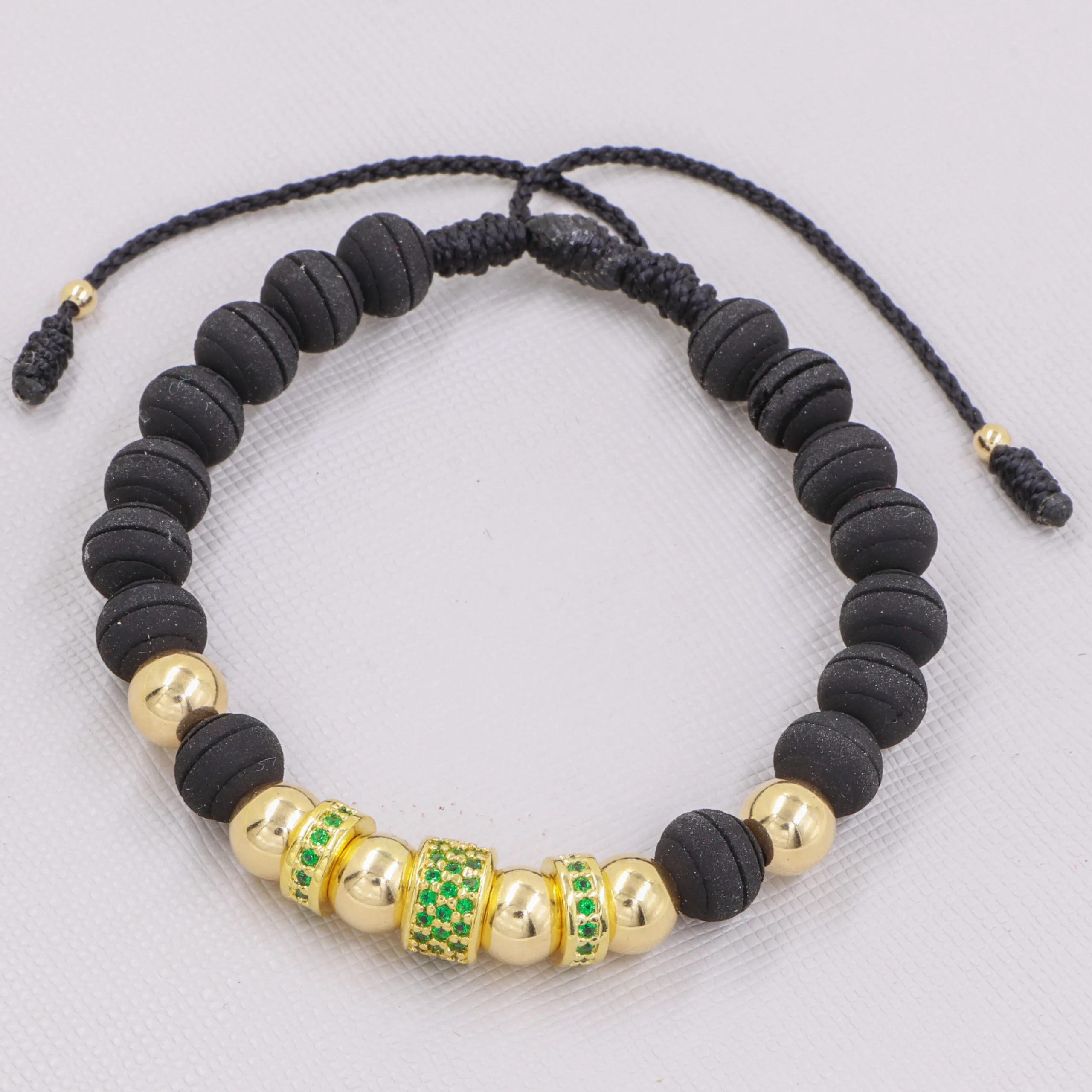 Brazalete Rondeles Grande Circonias Oro Laminado 18K