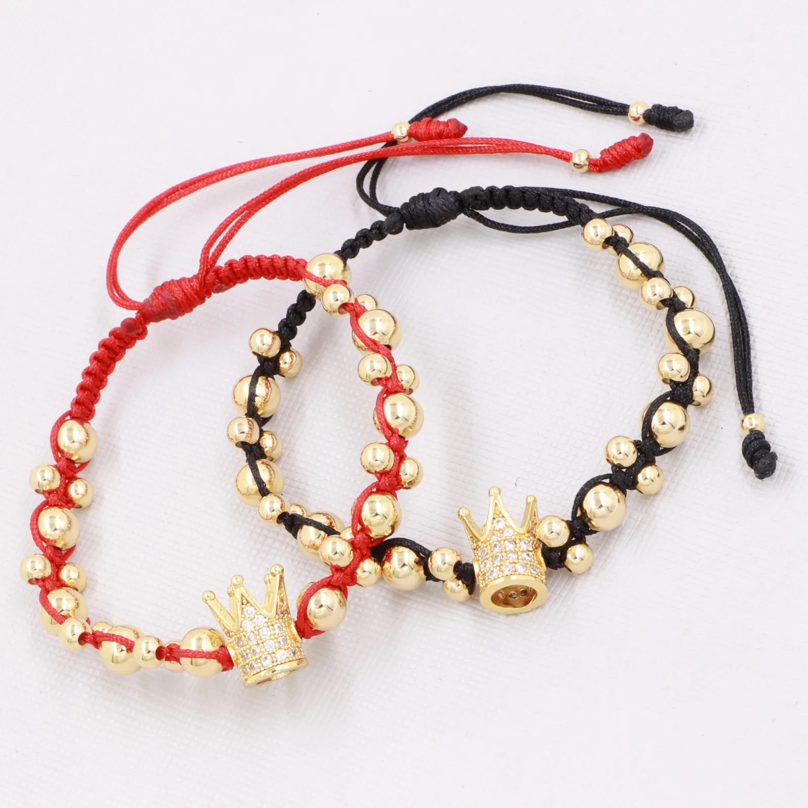 Brazaletes Coronas Con Circonias Parejas Oro Laminado 18K