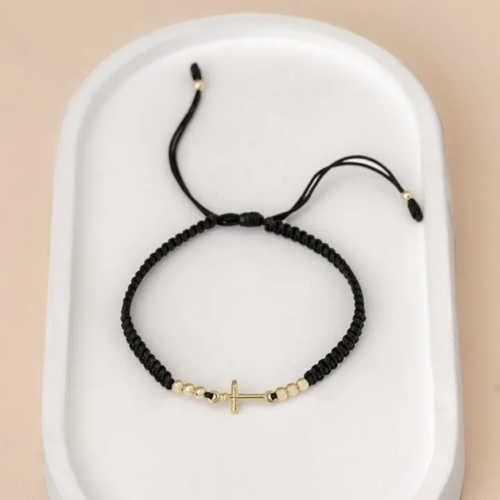 Brazalete Cruz Inri Oro Laminado 18k