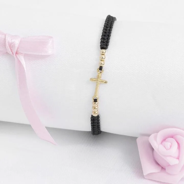 Brazalete Cruz Inri Oro Laminado 18k
