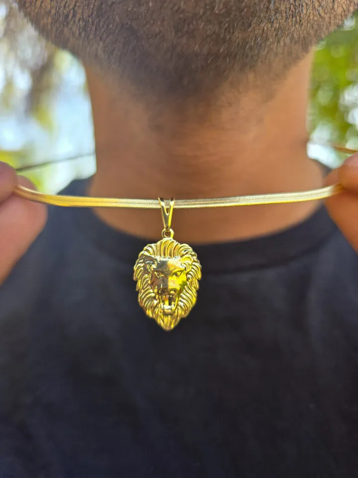 Dije Silueta Leon Oro Laminado 18k