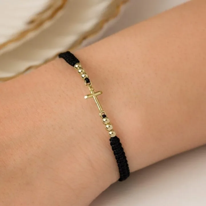 Brazalete Cruz Inri Oro Laminado 18k