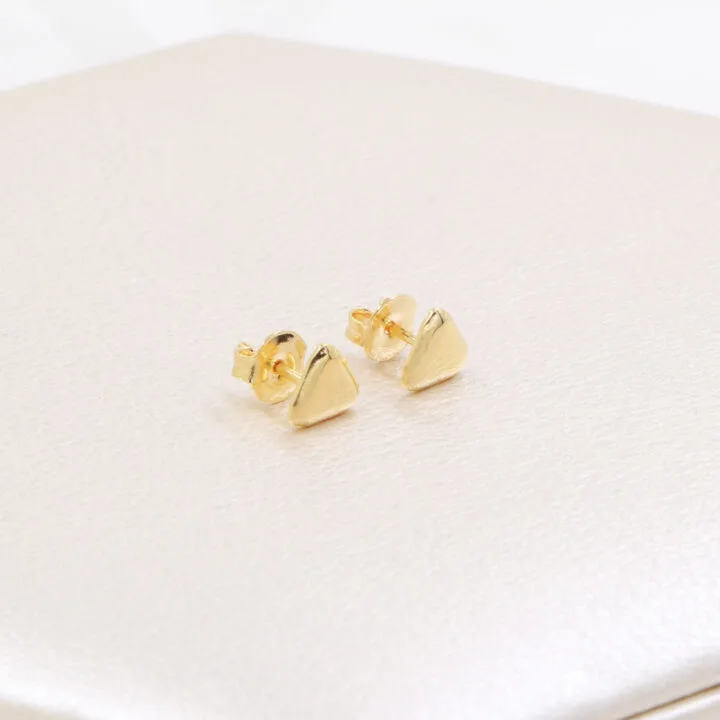 Aros Topos Triangulos Mini Oro Laminado 18k