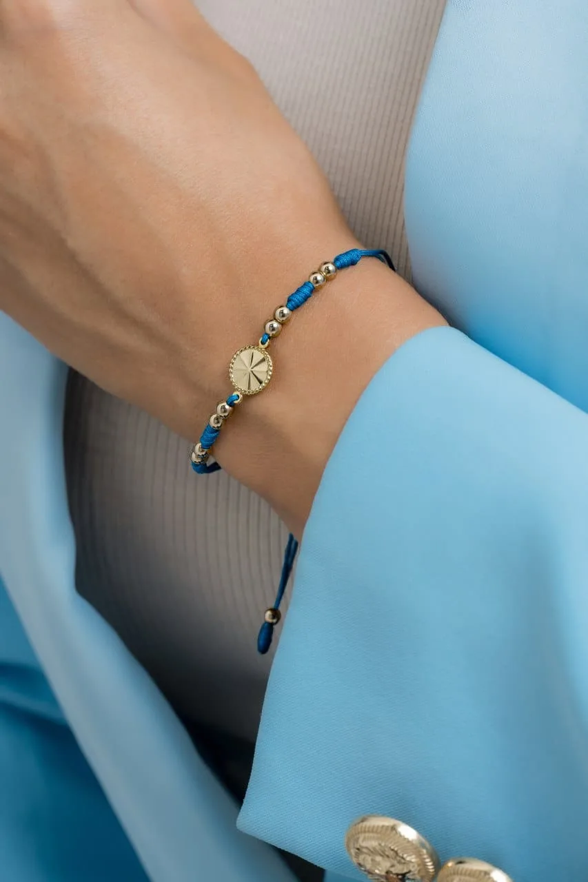 Brazalete Azul Rey Rim En Oro Laminado18k