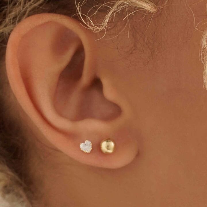 Aros topos corazon oro laminado 18k